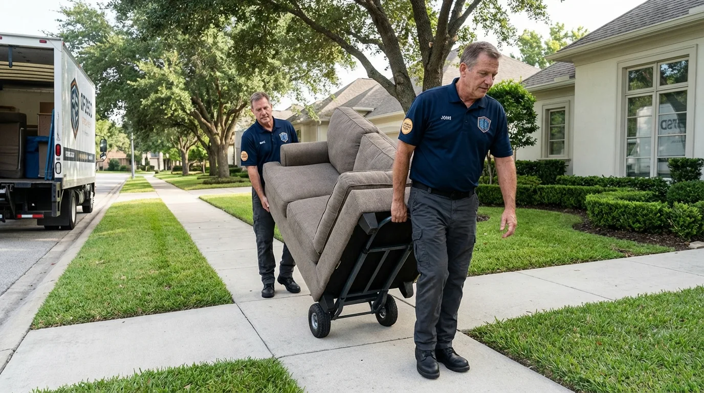 Local residential moving crew loading furniture in Milesburg, PA